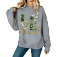 thumbnail image 1 of Fewfanhot Women's Clothing St Patricks Day Sweatshirt Women Long Sleeve Leopard Shamrock St. patricks Shirts Tees, 1 of 9