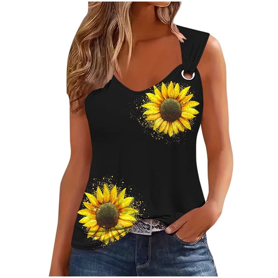Fewfanhot Women's Clothing Summer Tank Tops Square Neck Sleeveless Buttons Casual Dressy Tunics Basic Business Work T Shirts Blouses
