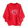 thumbnail image 1 of Fewfanhot Women's Clothing Valentine's Day Love Heart Print Long Sleeve Crewneck Casual Cute Red Sweatshirt, 1 of 6