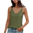 thumbnail image 1 of Fewfanhot Women's Cotton Linen Tank Top Blend V Neck Double Spaghetti Strap Cami Fashion Sleeveless T Shirt Casual Summer Comfort Tops, 1 of 6