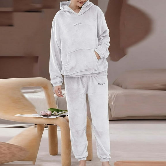 Fewfanhot Women's Cozy Cold-Weather Pajama Collection - Complete Long Sleeve Lounge Set with Traditional Design for Winter Relaxation