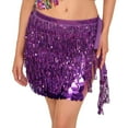 thumbnail image 1 of Fewfanhot Women's Dance Performance Outfit Sparkly Skirt - Sequins Tassel Detail, Hip Scarf for Belly Dance & Festival Events, 1 of 1