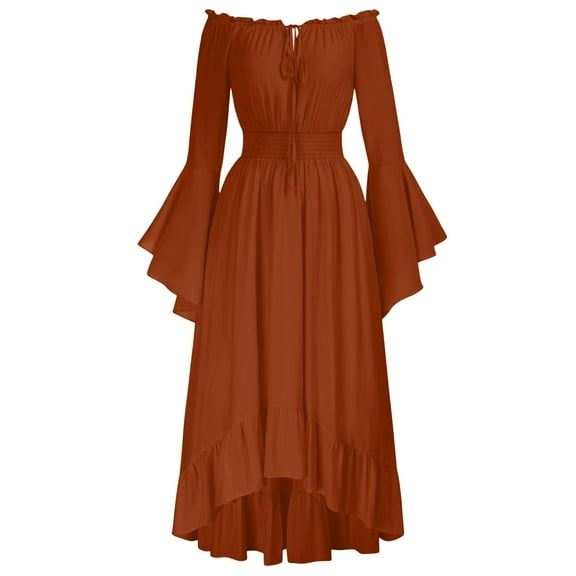 Fewfanhot Women's Dresses Gothic Witch Dress Medieval Renaissance Halloween Dress