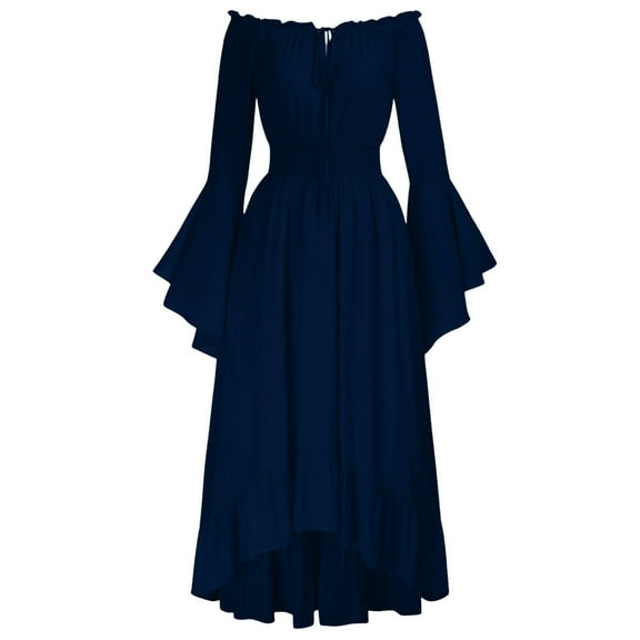 Fewfanhot Women's Dresses Gothic Witch Dress Medieval Renaissance Halloween Dress