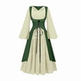 thumbnail image 1 of Fewfanhot Women's Dresses Medieval Dresses Renaissance Lace up Over Dress Halloween Vampire Bride Clothing for Women, 1 of 3