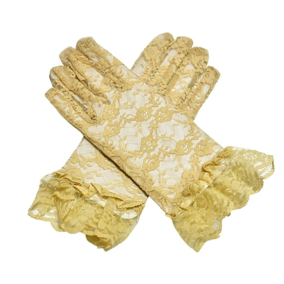 Fewfanhot Women's Elegant Gloves with Lace Trim Design, Formal Casual Breathable Wear for Wedding Party Daily Office Cold Weather