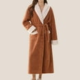 thumbnail image 1 of Fewfanhot Women's Elegant Long Bath Robe Warm Housecoat with Faux-Fur Trim Collar for Outer Wear & Casual Home Wear, 1 of 3