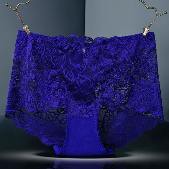 Fewfanhot Women's EveryDay Lace Underwear - Mid-Rise Breathable Hip-Lifting Seamless Large Size Solid Color Panties