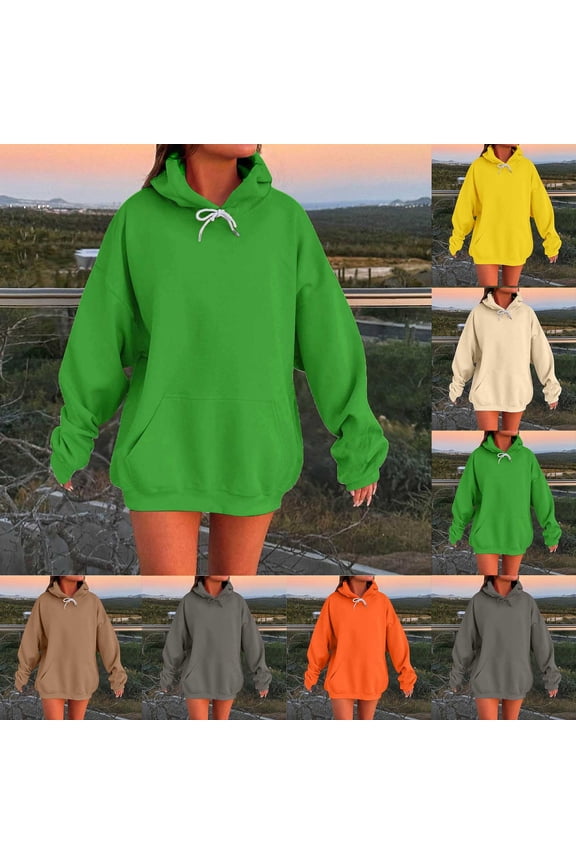 Women's Fashion Hoodies & Sweatshirts Active Long Sleeve Fleece Lined Fashion Hoodie Pullover with Plus Size