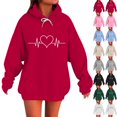 thumbnail image 1 of Fewfanhot Women's Fashion Hoodies & Sweatshirts Graphic Hoodies Drawstring Long Sleeve Sweatshirt with Pocket Pullover, 1 of 6