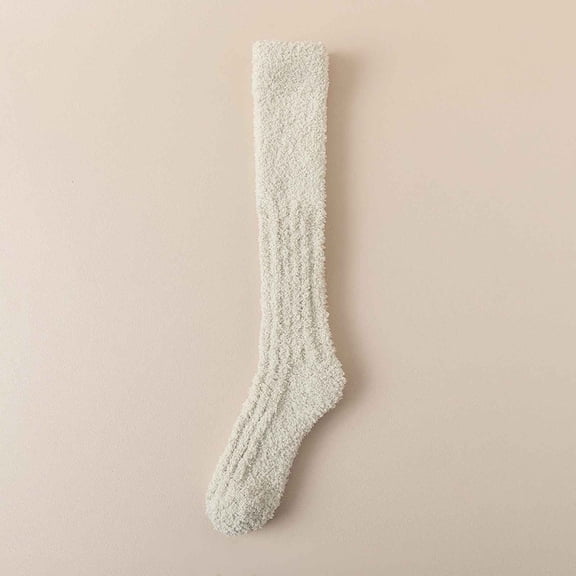 Fewfanhot Women's Fleece Slipper Socks - Thick Fuzzy Cozy Warm Anti-Slip LongTube Floor Socks for Holiday & Festive Gifting