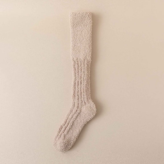Fewfanhot Women's Fleece Slipper Socks - Thick Fuzzy Cozy Warm Anti-Slip LongTube Floor Socks for Holiday & Festive Gifting