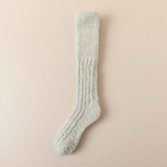 Fewfanhot Women's Fleece Slipper Socks - Thick Fuzzy Cozy Warm Anti-Slip LongTube Floor Socks for Holiday & Festive Gifting