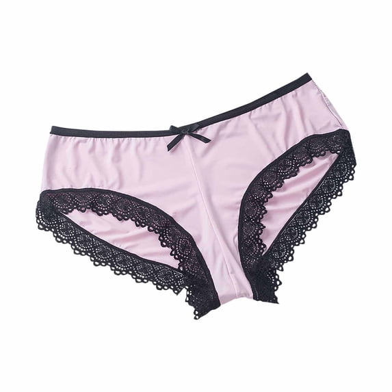 Fewfanhot Women's Floral Lace Cheeky Panty with Bow Detail, Soft Breathable Mesh Underwear Low-Rise Briefs for Daily & Special Occasion Wear