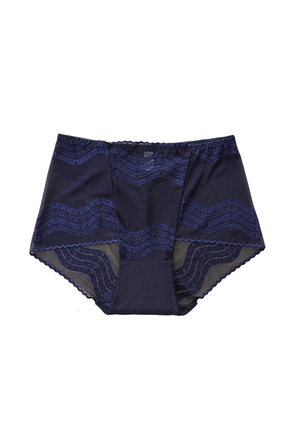 Women's French Mesh Lace Breathable Underwear Low Waist Cropped Hip Lifting Briefs Daily Underpant,Plus Size Available