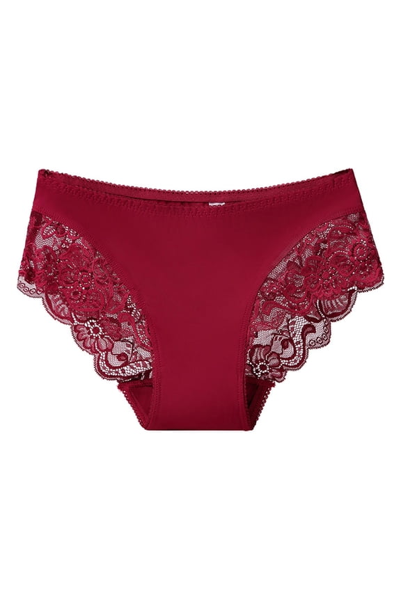 Women's French Mesh Lace Underwear - Low Waist Cropped Hip-Lifting Briefs Breathable Seamless Underpant