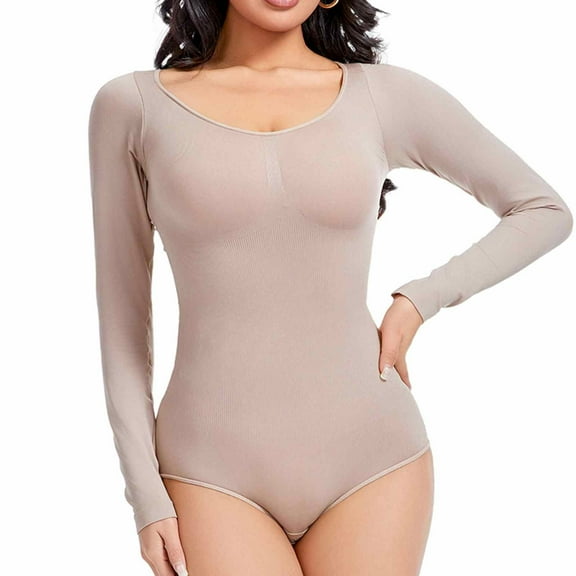Fewfanhot Women's Full Body Shapewear Bodysuit - Seamless Tummy Control One-Piece with Adjustable Straps for Everyday Wear (Plus Size Available)