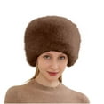 thumbnail image 1 of Fewfanhot Women's Fuzzy Wide Brim Faux Fur Bucket Hat Fluffy Winter Warm Ladie's Unique Wide Brim Fisherman Cap, 1 of 2