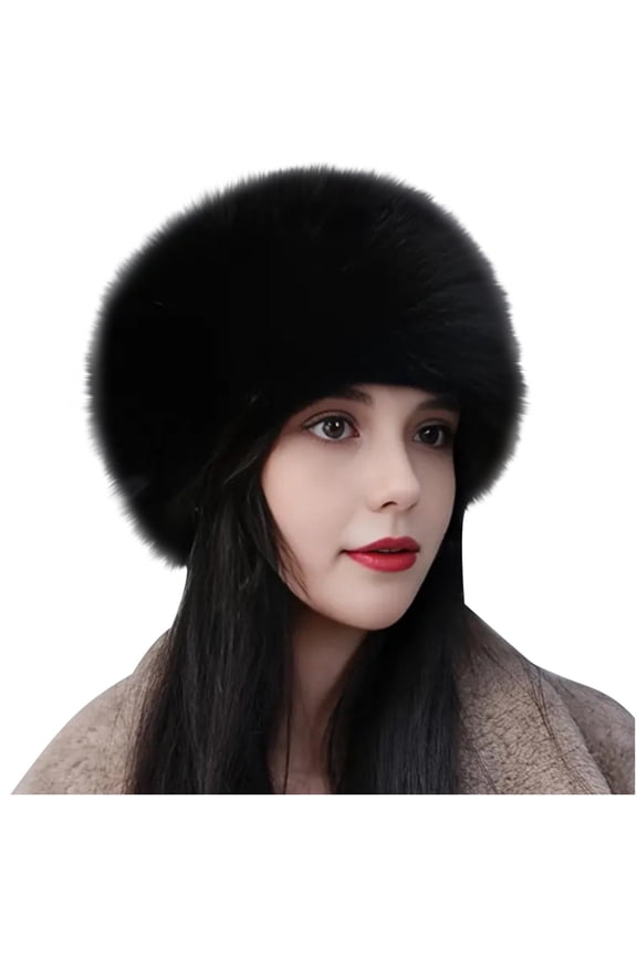 Fewfanhot Women's Fuzzy Wide Brim Faux Fur Bucket Hat Fluffy Winter Warm Ladie's Unique Wide Brim Fisherman Cap