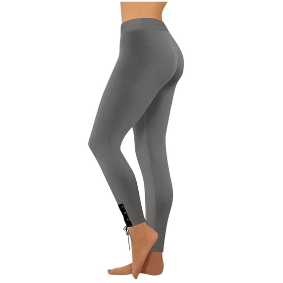 Fewfanhot Women's High Waist Lace-Up Ankle Leggings, Stretchy Full Length Tights with Lace Detail, Fashion Casual Pants, XS-4XL (Multicolor)