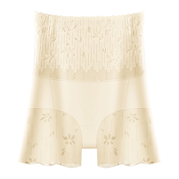 Fewfanhot Women's High-Waisted Lace Tummy Control Safety Shorts, Floral Lace Trim Shapewear Panties, Breathable Lightweight Butt-Lifting Underwear & Dress Layering