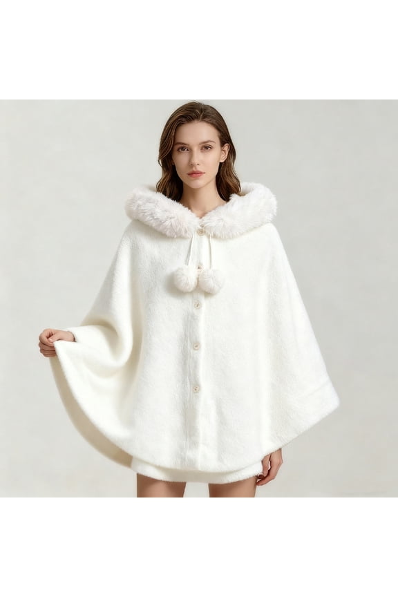 Women's Imitation-Mink Cape Cardigan with Mid-Length Loose Fit for Elegant Evenings and Special Occasions