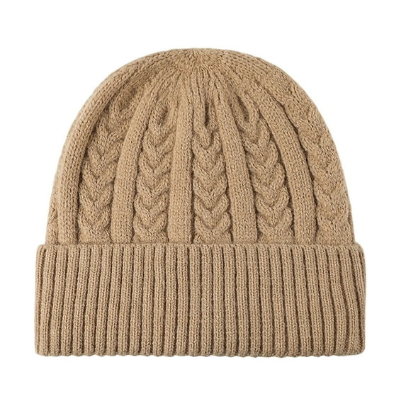 Fewfanhot Women's Knit Beanie Hat - Soft Chunky Winter Hat with Fold-Up Brim for Cold Weather and Fashionable Outdoor Activities