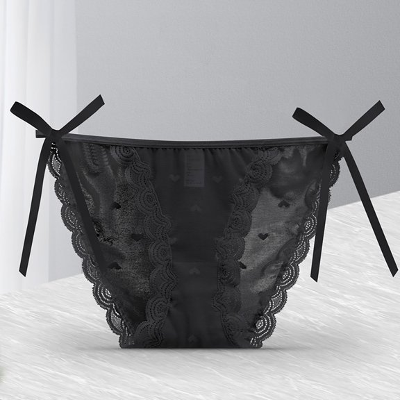 Fewfanhot Women's Lace Briefs Japanese-Style With Bow & Strap Detail Thin Fashionable Soft Breathable Underwear
