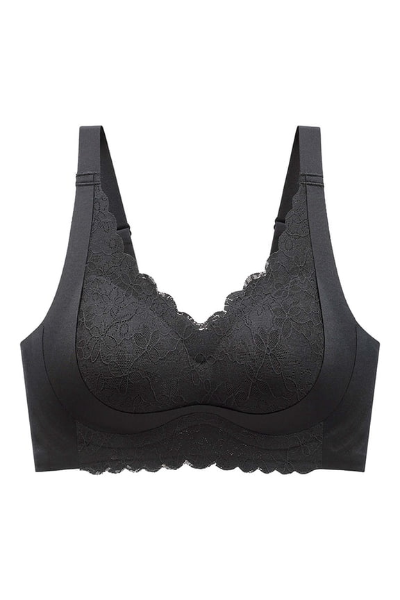 Women's Lace Comfort Bra - Sling Seamless Bra with Removable Pads for Everyday Wear and Special Outfits