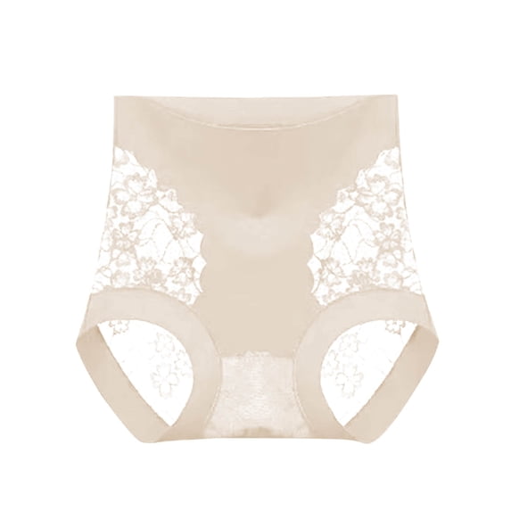 Fewfanhot Women's Lace Mesh Shapewear High Waisted Tummy Control - Breathable Elastic Seamless Panties Postpartum Briefs Full Coverage Underwear