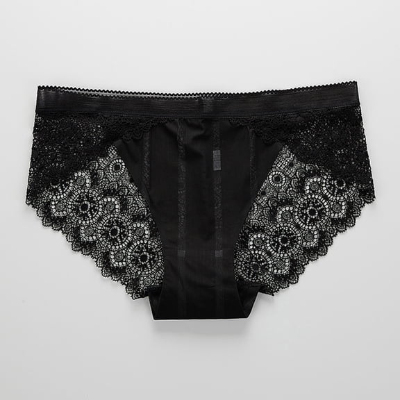 Fewfanhot Women's Lightweight Lace Underwear Breathable Mesh Design Regular & Plus Size Comfortable Full Coverage Panties