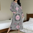 thumbnail image 1 of Fewfanhot Women's Long Flannel Robe Floral Printed Knee Length Zipper Bedroom Lounging Bathrobes Cozy Sleepwear Comfort Housecoat, 1 of 9
