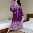 thumbnail image 1 of Fewfanhot Women's Zipper Front Robes Floral Print House Dress, Long Sleeve Midi Nightgown with Pockets, Gifts for Her, S-2XL, 1 of 9