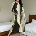 thumbnail image 1 of Fewfanhot Women's Long Flannel Robe Floral Printed Knee Length Zipper Bedroom Lounging Bathrobes Cozy Sleepwear Comfort Housecoat, 1 of 9