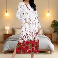 thumbnail image 1 of Fewfanhot Women's Long Robe Floral Printed Knee Length Zipper Bedroom Lounging Bathrobes Cozy Sleepwear Comfort Housecoat, 1 of 10
