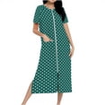 thumbnail image 1 of Fewfanhot Women's Long Robe with Zipper, Knit Cardigan Housecoat, Soft Bathrobe with Pockets, Cozy Full-Length Loungewear Dress, 1 of 7