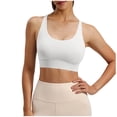 thumbnail image 1 of Fewfanhot Women's Medium Support Racerback Sports Bra, Seamless Workout Crop Top, Quick Dry Athletic Yoga Bra with Removable Pads, S-2XL, 1 of 6