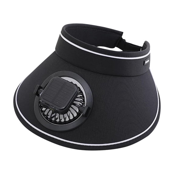 Fewfanhot Women's & Men's Wide Brim Sun Visor with Built-in Rechargeable Fan, Adjustable Headband, Lightweight Breathable Cooling Sun Hat for Beach Gardening and Outdoor Work