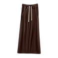 thumbnail image 1 of Fewfanhot Women's Modal Drawstring Midi Skirt with Pockets, A-Line Soft Loungewear Skirt Casual Elastic Waist Skirt, 1 of 4