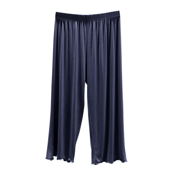 Fewfanhot Women's Modal Lounge Pants - High Waist with Pockets 7/8 Length, Soft Thin Breathable Sleep Pants