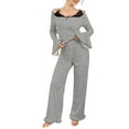 thumbnail image 1 of Fewfanhot Women's Pajama Sets Fall Pajama Sets Cute Graphic Pj Set Woman Long Sleeve Top and Pants Sleepwear Nightwear, 1 of 4
