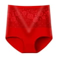 thumbnail image 1 of Fewfanhot Women's Plus Size High-Waisted Butt-Lifting Cotton Briefs with Rose Print, Breathable Stretchy Comfy Tummy Control Underwear for Women Essentials, 1 of 3