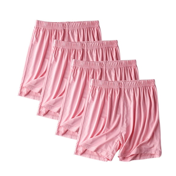 Fewfanhot Women's Plus Size Modal Lounge Shorts 4PC Set - Solid Color Thin Minimalist-Design, Ultra-Soft Breathable Sleep Shorts