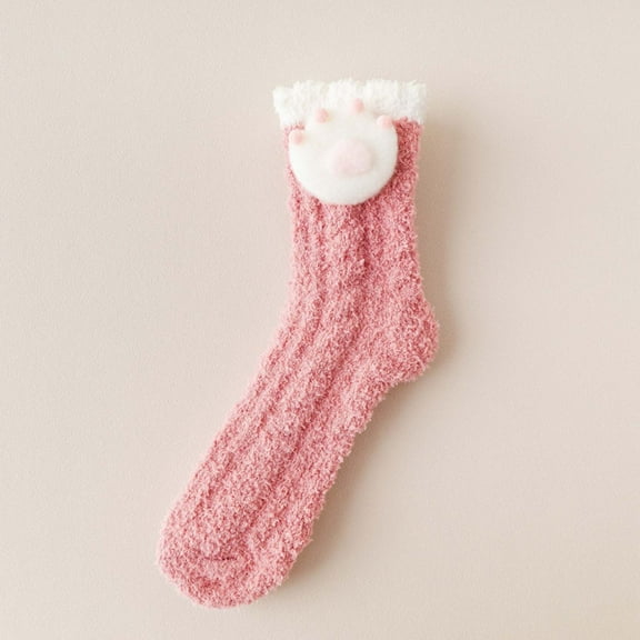 Fewfanhot Women's Print Winter Socks - Mid Calf Velvet Soft with Cute Pattern Design for Christmas Holiday Comfort Wear