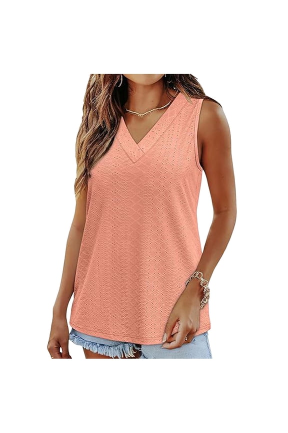 Women's Pullover Sleeveless Tank Top, Simple Solid Color Round Neck Cami for Easy Wear with Jeans and Skirts