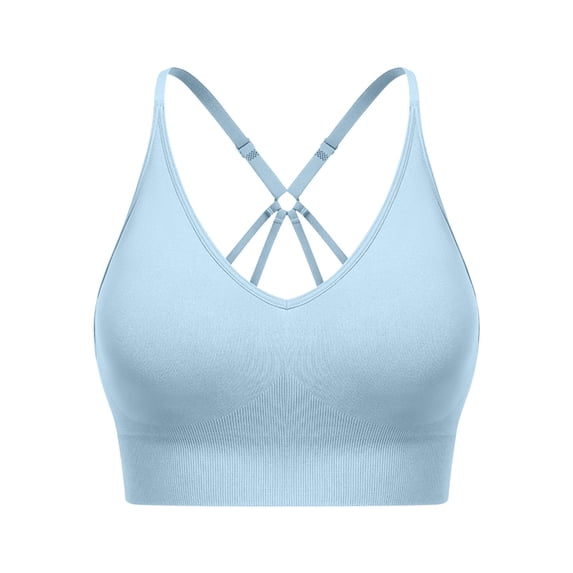 Fewfanhot Women's Racerback Sports Bra, Crisscross Strap Design for Support Underwear Breathable Crop Top for Yoga, Running and Daily Workouts