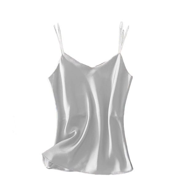 Women's Satin Camisole Top, Adjustable Double Strap V-Neck Silky Tank Top, Comfort Fit Lingerie & Loungewear Cami, M-4XL
