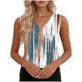 thumbnail image 1 of Fewfanhot Women's Satin V-Neck Tank Top with Print, Smooth Sleeveless Shirt for Casual Evening Dressy Blouses Tunic, 1 of 7
