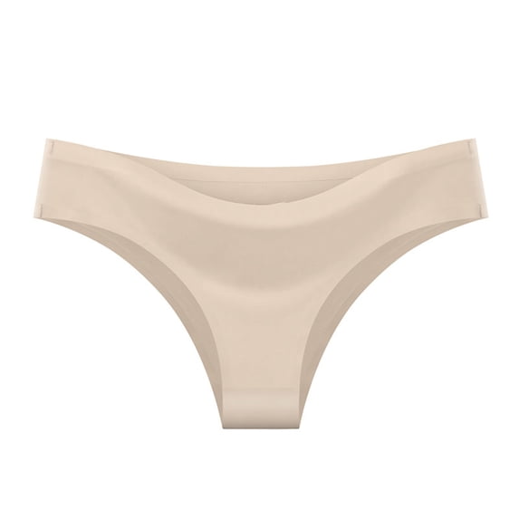 Fewfanhot Women's Seamless Thong Underwear, Smooth No-Show Ice Silk Panties Breathable Lightweight Stretchy Comfy Briefs for Daily Wear & Special Occasions