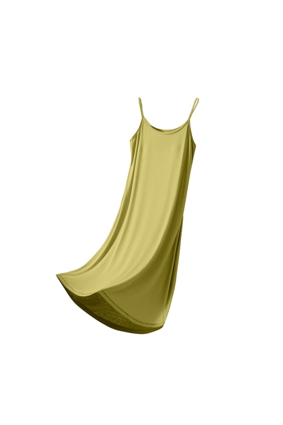 Women's Sleeveless Modal Camisole Nightgown with Built-in Bra, Slip Sleep Dress Supportive and Comfortable Nightwear